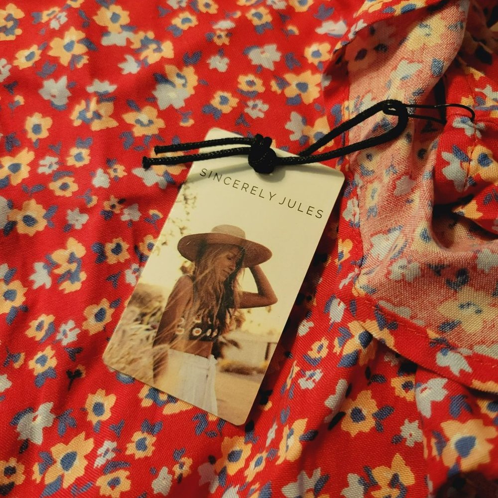 NWOT Sincerely Jules Womans Size XL Floral Dress Ruffles Flutter Sleeves - Picture 5 of 9
